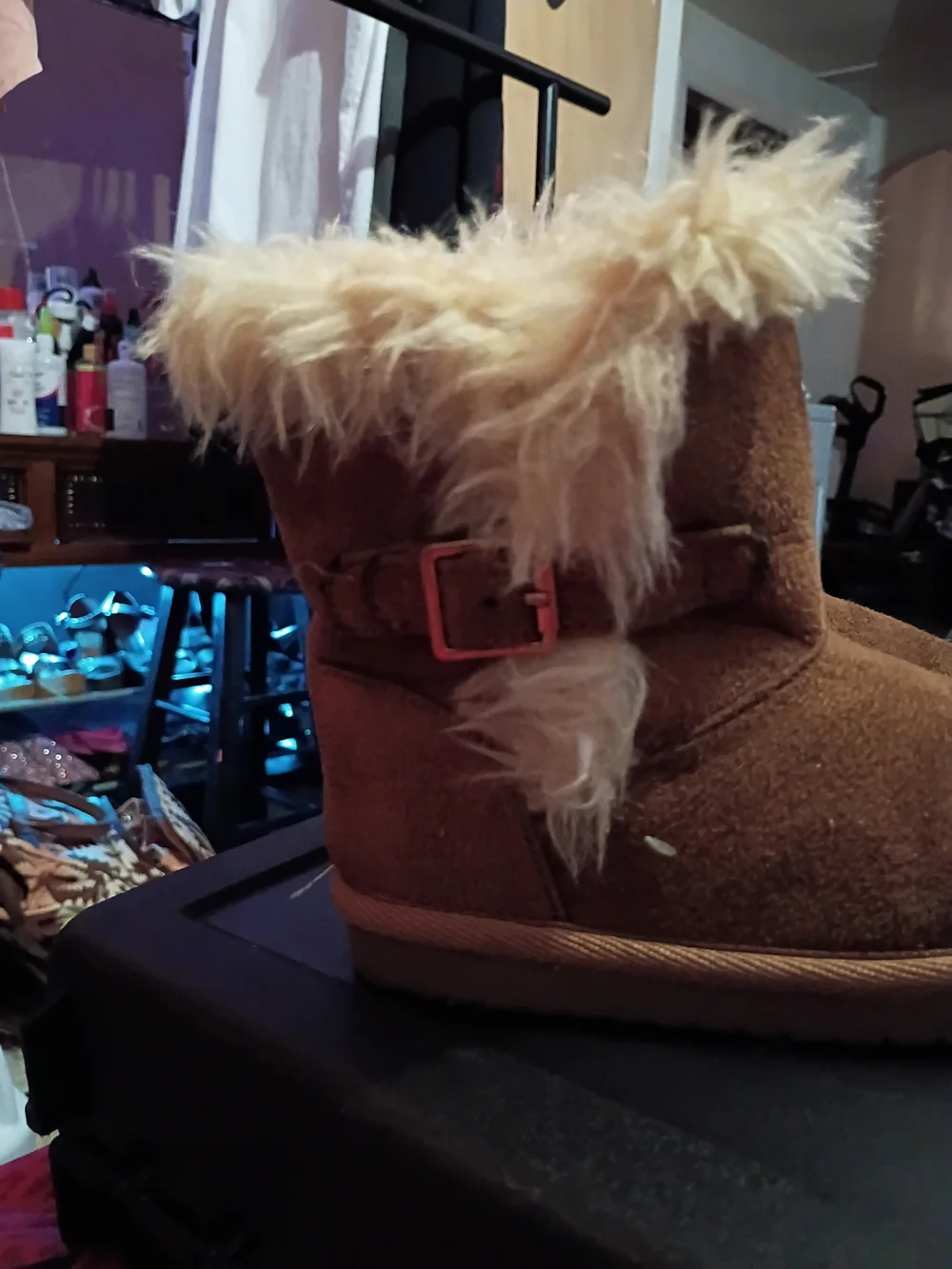 The Children's Place Brown Faux Fur Cuff Kids Boots